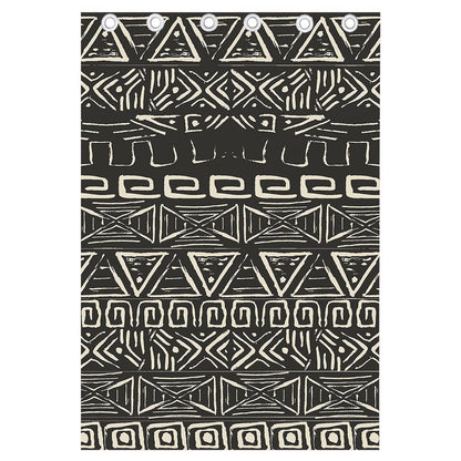 Beige Aztec Pattern Print Curtain