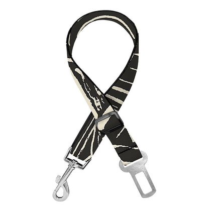 Beige Aztec Pattern Print Dog Seat Belt