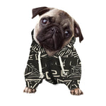 Beige Aztec Pattern Print Dog Zip Up Hoodie