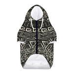 Beige Aztec Pattern Print Dog Zip Up Hoodie