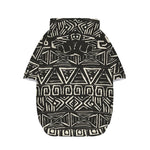 Beige Aztec Pattern Print Dog Zip Up Hoodie