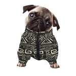 Beige Aztec Pattern Print Dog Zip Up Jacket