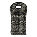 Beige Aztec Pattern Print Double Neoprene Wine Tote