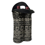 Beige Aztec Pattern Print Double Neoprene Wine Tote