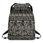 Beige Aztec Pattern Print Drawstring Backpack