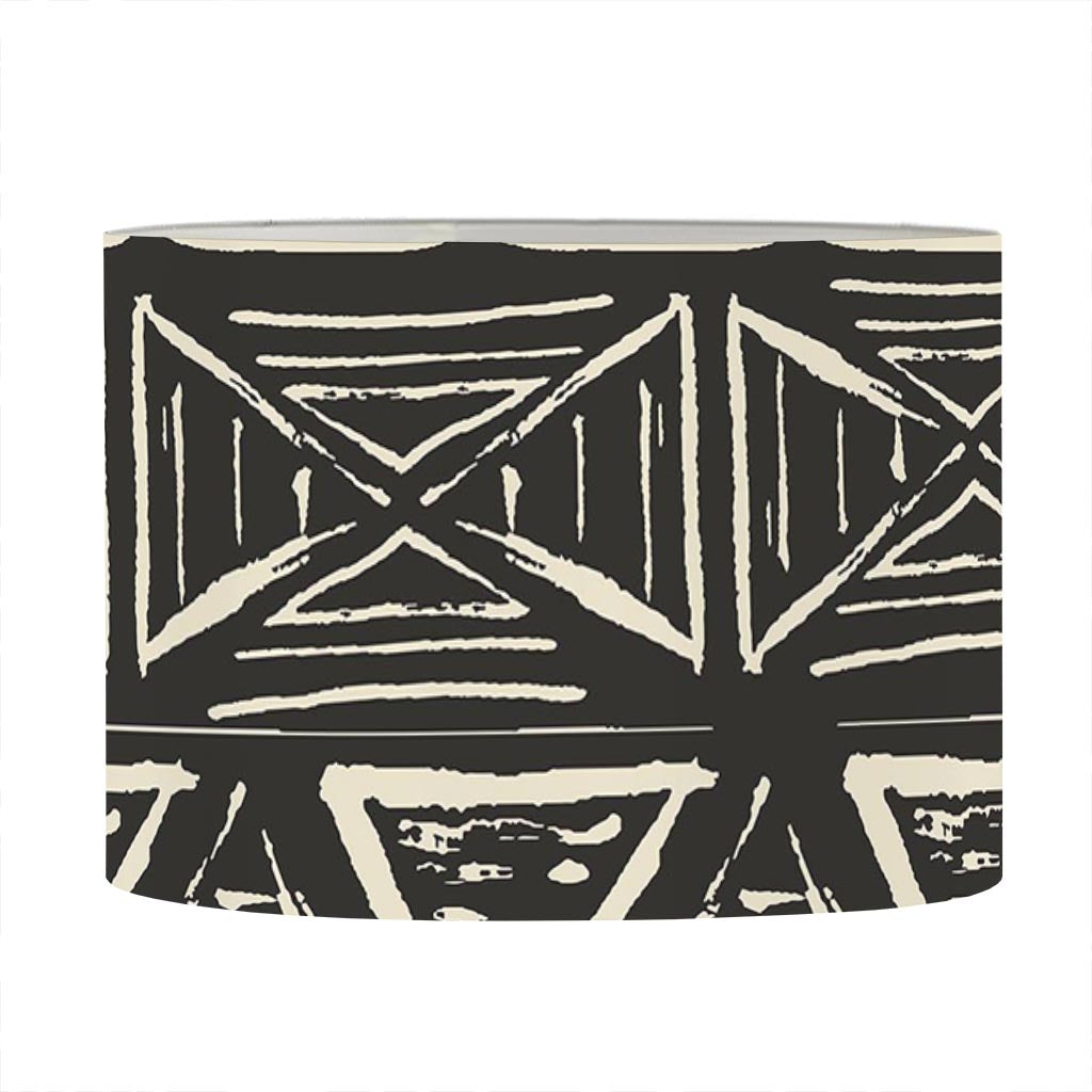 Beige Aztec Pattern Print Drum Lamp Shade