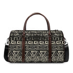 Beige Aztec Pattern Print Duffle Bag