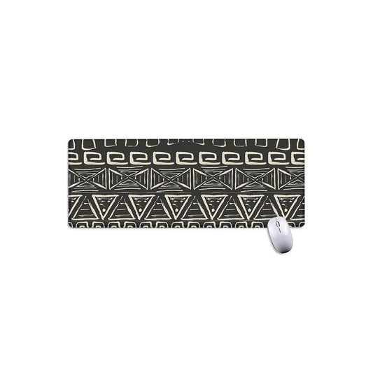 Beige Aztec Pattern Print Extended Mouse Pad