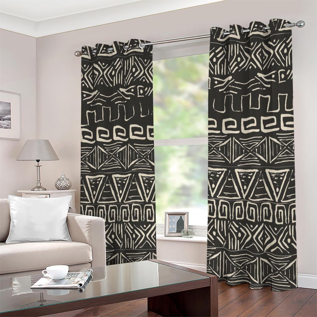 Beige Aztec Pattern Print Extra Wide Grommet Curtains