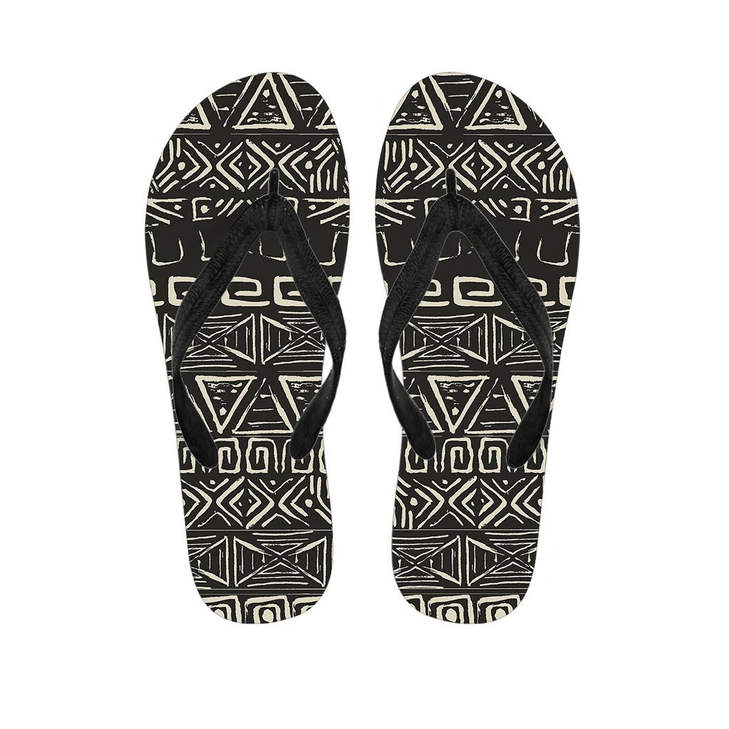 Beige Aztec Pattern Print Flip Flops