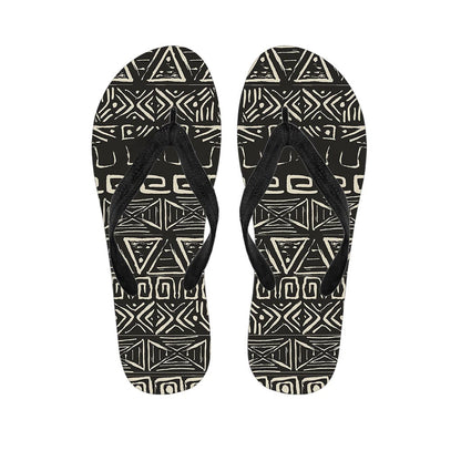 Beige Aztec Pattern Print Flip Flops