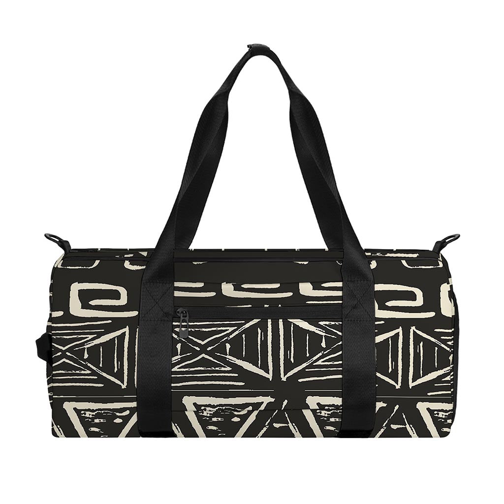 Beige Aztec Pattern Print Gym Bag