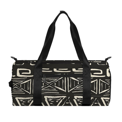 Beige Aztec Pattern Print Gym Bag