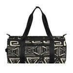 Beige Aztec Pattern Print Gym Bag