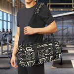 Beige Aztec Pattern Print Gym Bag
