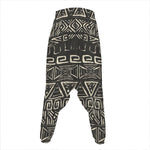 Beige Aztec Pattern Print Hammer Pants