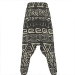 Beige Aztec Pattern Print Hammer Pants