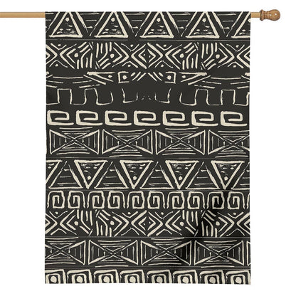 Beige Aztec Pattern Print House Flag