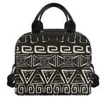 Beige Aztec Pattern Print Insulated Lunch Bag