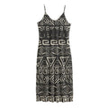 Beige Aztec Pattern Print Jersey Midi Cami Dress