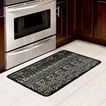 Beige Aztec Pattern Print Kitchen Mat