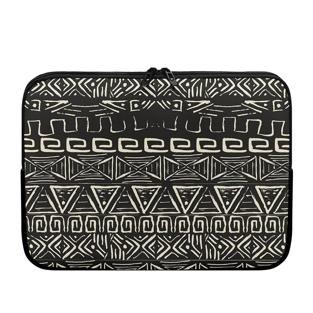Beige Aztec Pattern Print Laptop Sleeve