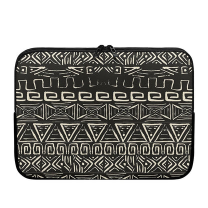 Beige Aztec Pattern Print Laptop Sleeve