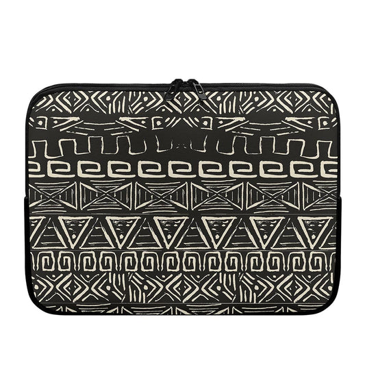 Beige Aztec Pattern Print Laptop Sleeve