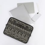 Beige Aztec Pattern Print Laptop Sleeve