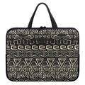 Beige Aztec Pattern Print Laptop Sleeve With Handle