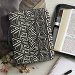 Beige Aztec Pattern Print Leather Bible Cover