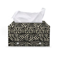 Beige Aztec Pattern Print Leather Tissue Box Cover