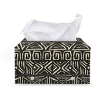Beige Aztec Pattern Print Leather Tissue Box Cover