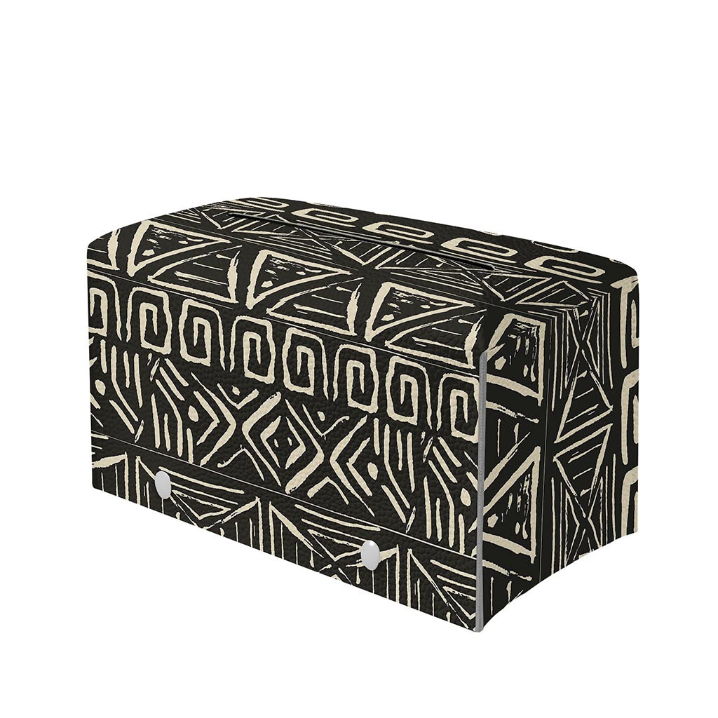 Beige Aztec Pattern Print Leather Tissue Box Cover