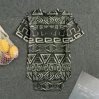 Beige Aztec Pattern Print Men's Bodysuit