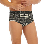 Beige Aztec Pattern Print Men's Briefs