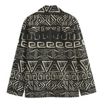 Beige Aztec Pattern Print Men's Cotton Blazer