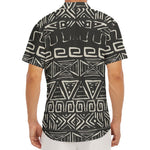 Beige Aztec Pattern Print Men's Deep V-Neck Shirt