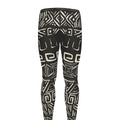 Beige Aztec Pattern Print Men's Leggings