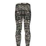 Beige Aztec Pattern Print Men's leggings