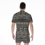 Beige Aztec Pattern Print Men's Rompers