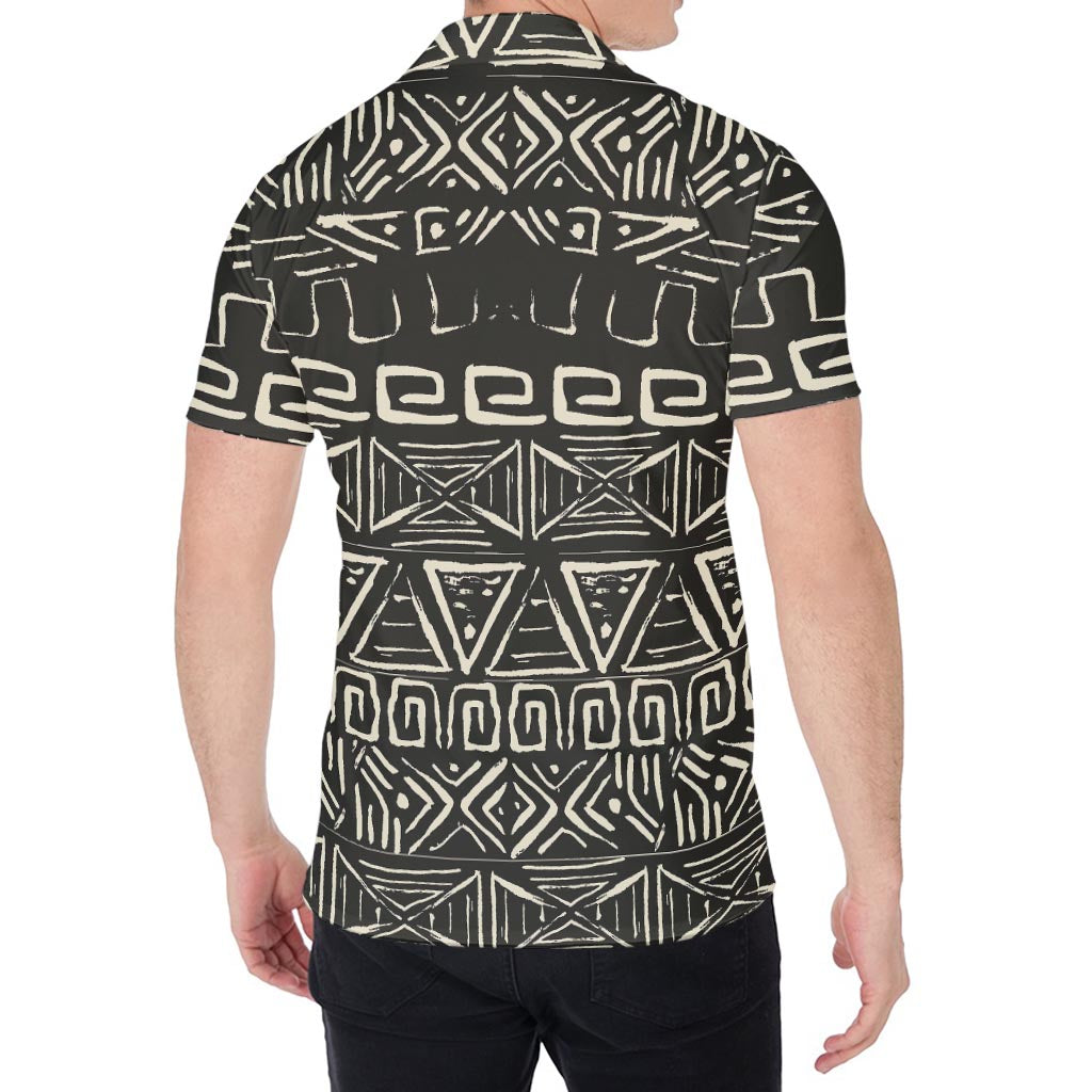 Beige Aztec Pattern Print Men's Shirt