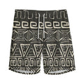 Beige Aztec Pattern Print Men's Athletic Shorts