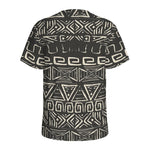 Beige Aztec Pattern Print Men's Sports T-Shirt
