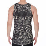 Beige Aztec Pattern Print Men's Velvet Tank Top