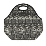 Beige Aztec Pattern Print Neoprene Lunch Bag