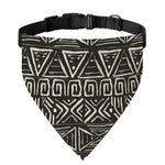 Beige Aztec Pattern Print Over The Collar Dog Bandana