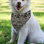 Beige Aztec Pattern Print Over The Collar Dog Bandana
