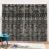 Beige Aztec Pattern Print Pencil Pleat Curtains