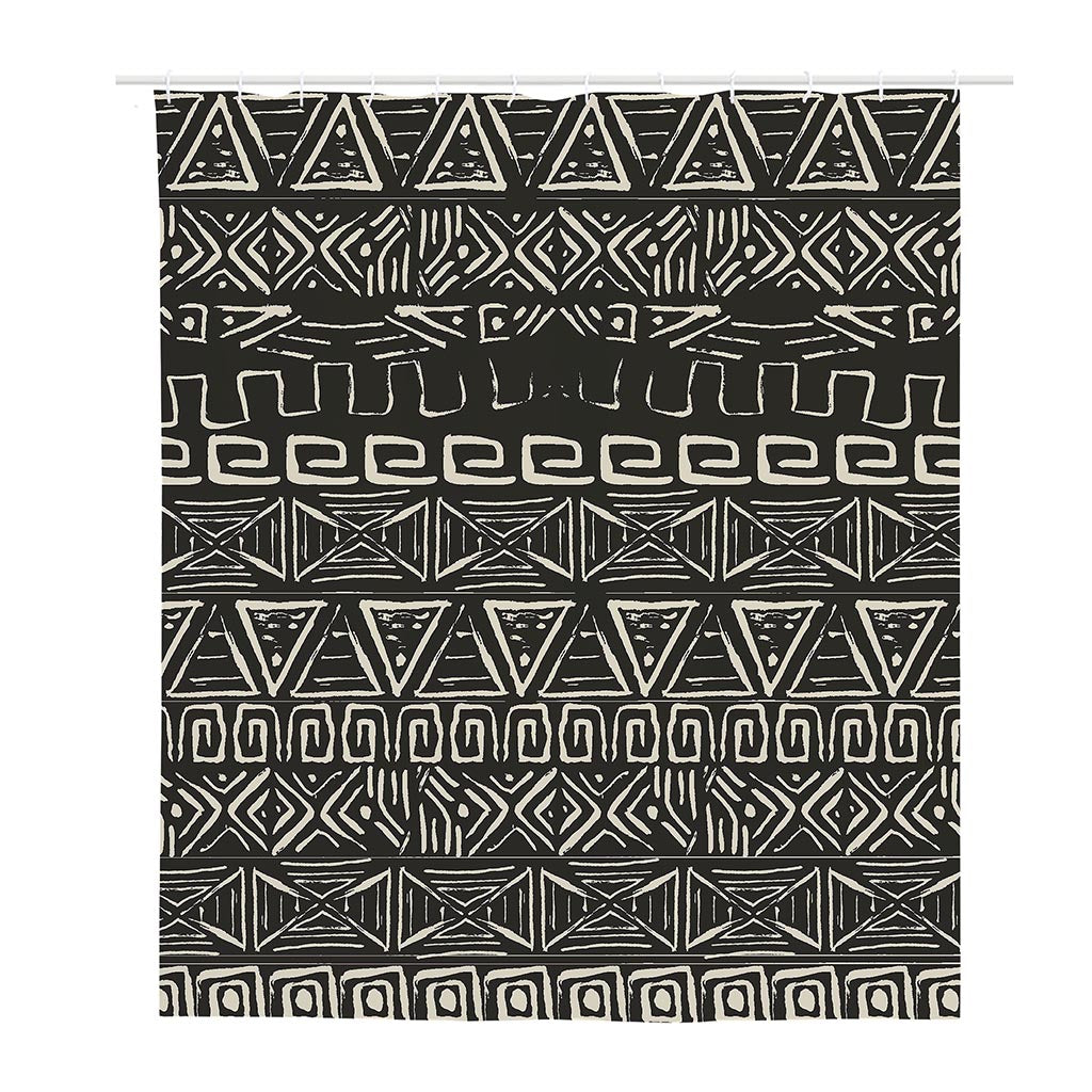 Beige Aztec Pattern Print Polyester Shower Curtain